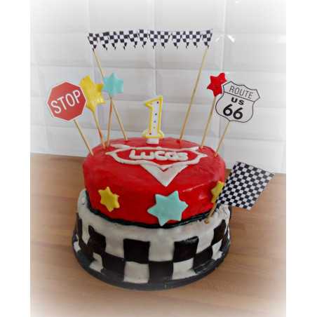 IDEES CREATIVES : Tuto - Réaliser un gâteau d'anniversaire sur le thème de la "Course automobile"